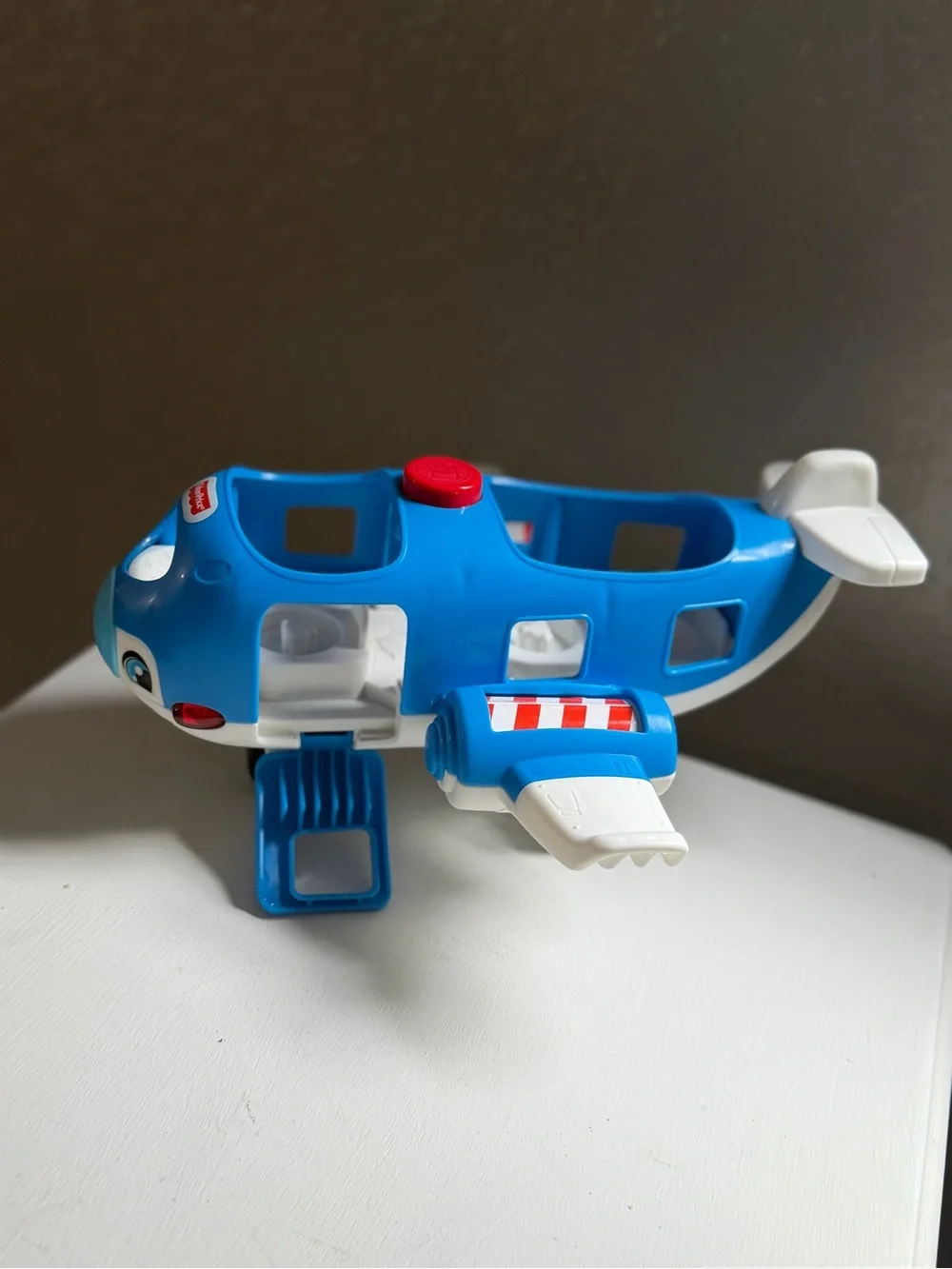 Blue Toy Airplane Playset with Three Figures